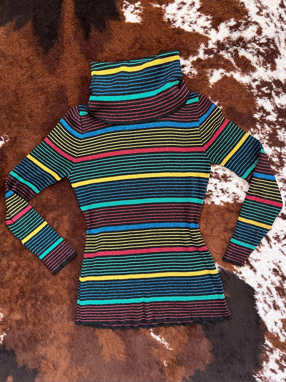 VTG Fredericks of Hollywood Striped Long Sleeve Turtle Neck Shirt | Size: M